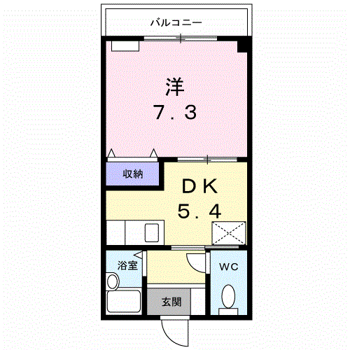 Planta 1DK de アネックス森岡