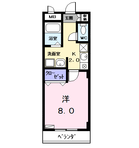 Planta 1K de メゾン　オリーブ