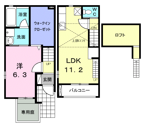 Planta 1LDK de リシェス・アルブル