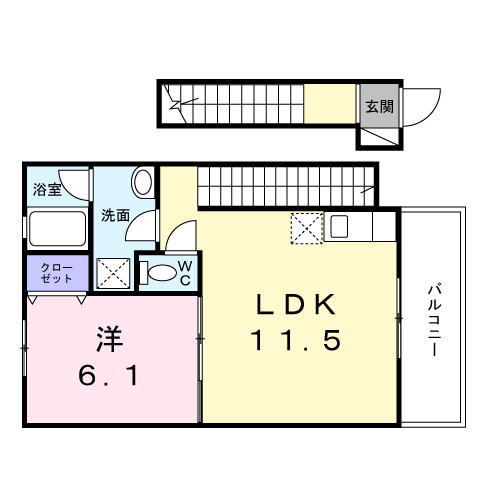 Planta 1LDK de Ａｍｉ