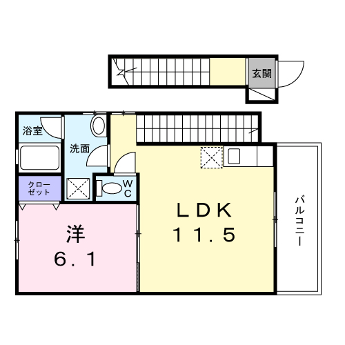 Planta 1LDK de Ａｍｉ